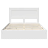 Letto con Contenitore Bianco 150 x 200 cm Legno truciolato