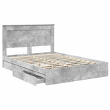 Letto con Contenitore con testiera Grigio cemento 150 x 200 cm