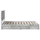 Letto con Contenitore con testiera Grigio cemento 150 x 200 cm