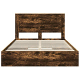 Letto con Contenitore con testiera Rovere fumé 140 x 200 cm