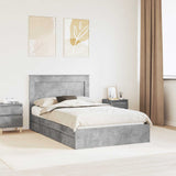 Letto con Contenitore con testiera Grigio cemento 135 x 190 cm