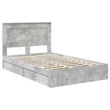 Letto con Contenitore con testiera Grigio cemento 135 x 190 cm