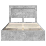 Letto con Contenitore con testiera Grigio cemento 135 x 190 cm