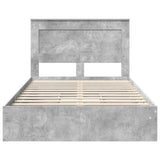 Letto con Contenitore con testiera Grigio cemento 135 x 190 cm