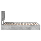 Letto con Contenitore con testiera Grigio cemento 135 x 190 cm