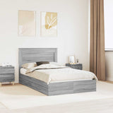 Letto con Contenitore con testiera Grigio Sonoma 135 x 190 cm