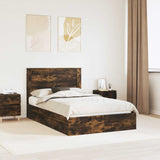 Letto con Contenitore con testiera Rovere fumé 120 x 200 cm