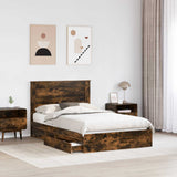 Letto con Contenitore con testiera Rovere fumé 120 x 200 cm
