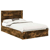 Letto con Contenitore con testiera Rovere fumé 120 x 200 cm