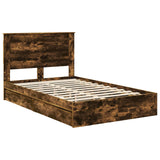 Letto con Contenitore con testiera Rovere fumé 120 x 200 cm