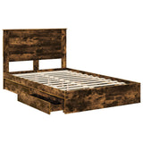 Letto con Contenitore con testiera Rovere fumé 120 x 200 cm