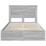 Letto con Contenitore con testiera Grigio Sonoma 120 x 200 cm