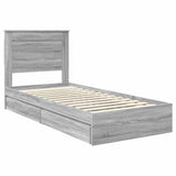 Letto con Contenitore con testiera Grigio Sonoma 100 x 200 cm