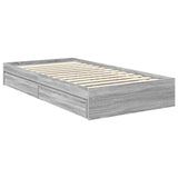 Letto con Contenitore con testiera Grigio Sonoma 100 x 200 cm