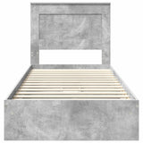 Letto con Contenitore con testiera Grigio cemento 90 x 200 cm