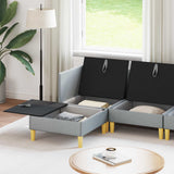 Set di mobili per il soggiorno 6 pcs Grigio Chiaro Tessuto