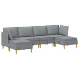 Set di mobili per il soggiorno 6 pcs Grigio Chiaro Tessuto