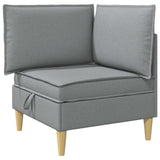 Set di mobili per il soggiorno 6 pcs Grigio Chiaro Tessuto