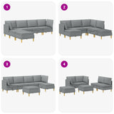 Set di mobili per il soggiorno 6 pcs Grigio Chiaro Tessuto