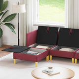 Set di mobili per il soggiorno 5 pcs Rosso Vino Tessuto