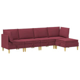 Set di mobili per il soggiorno 5 pcs Rosso Vino Tessuto