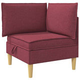 Set di mobili per il soggiorno 5 pcs Rosso Vino Tessuto