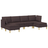 Set di mobili per il soggiorno 6 pcs Marrone Scuro Tessuto
