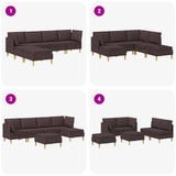 Set di mobili per il soggiorno 6 pcs Marrone Scuro Tessuto