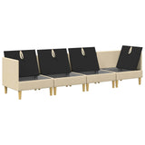 Set di mobili per il soggiorno con cuscino 4 pcs Crema Tessuto