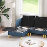 Set di mobili per il soggiorno con cuscino 6 pcs Blu Tessuto