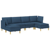 Set di mobili per il soggiorno con cuscino 6 pcs Blu Tessuto