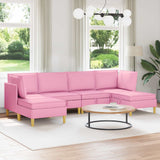 Set di mobili per il soggiorno con cuscino 6 pcs Rosa Tessuto