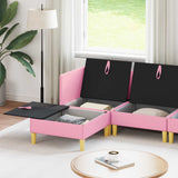 Set di mobili per il soggiorno con cuscino 6 pcs Rosa Tessuto