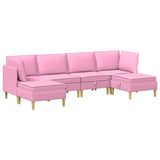 Set di mobili per il soggiorno con cuscino 6 pcs Rosa Tessuto