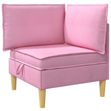 Set di mobili per il soggiorno con cuscino 6 pcs Rosa Tessuto