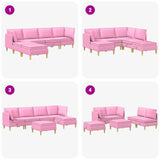 Set di mobili per il soggiorno con cuscino 6 pcs Rosa Tessuto