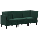 Set di mobili per il soggiorno 3 pcs Verde Scuro Velluto