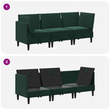 Set di mobili per il soggiorno 3 pcs Verde Scuro Velluto