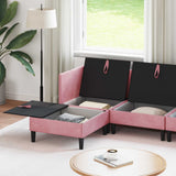 Set di mobili per il soggiorno con cuscino 6 pcs Rosa Velluto