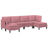 Set di mobili per il soggiorno con cuscino 6 pcs Rosa Velluto