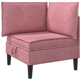 Set di mobili per il soggiorno con cuscino 6 pcs Rosa Velluto