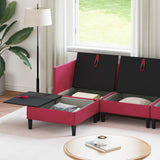 Set di mobili per il soggiorno 6 pcs Rosso Vino Velluto
