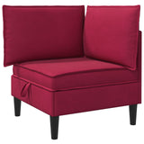Set di mobili per il soggiorno 6 pcs Rosso Vino Velluto