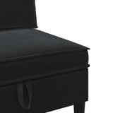Set di mobili per il soggiorno con cuscino 4 pcs Nero Velluto