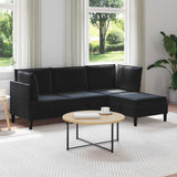 Set di mobili per il soggiorno con cuscino 4 pcs Nero Velluto
