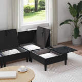 Set di mobili per il soggiorno con cuscino 4 pcs Nero Velluto