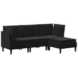 Set di mobili per il soggiorno con cuscino 4 pcs Nero Velluto