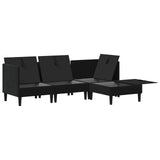 Set di mobili per il soggiorno con cuscino 4 pcs Nero Velluto