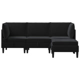 Set di mobili per il soggiorno con cuscino 4 pcs Nero Velluto