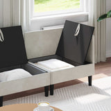 Set di mobili per il soggiorno con cuscino 3 pcs Crema Velluto